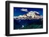 A Majestic Wide Angle View of Snow Capped Mount Rainier and a Deep River Valley-Richard McMillin-Framed Photographic Print