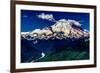 A Majestic Wide Angle View of Snow Capped Mount Rainier and a Deep River Valley-Richard McMillin-Framed Photographic Print