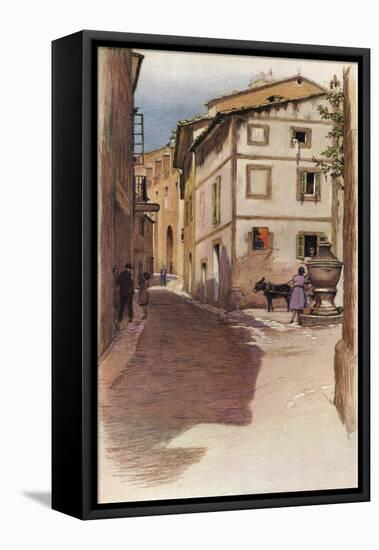 'A Majorcan Street Scene', 20th century (1931)-Cecil Aldin-Framed Stretched Canvas