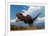 A Majungasaurus Breaks into a Run Upon Seeing Prey-null-Framed Art Print