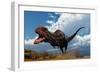 A Majungasaurus Breaks into a Run Upon Seeing Prey-null-Framed Premium Giclee Print