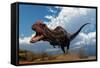 A Majungasaurus Breaks into a Run Upon Seeing Prey-null-Framed Stretched Canvas