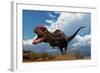 A Majungasaurus Breaks into a Run Upon Seeing Prey-null-Framed Art Print