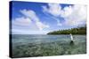 A Male Angler Making Casts on a Saltwater Flat at Alphonse Island, Seychelles-Matt Jones-Stretched Canvas