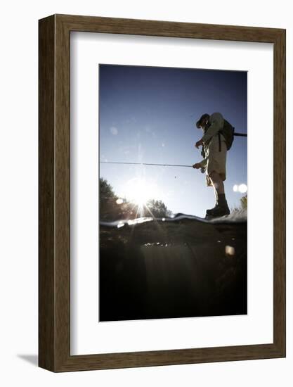 A Male Angler on the Weber River, Utah-Adam Barker-Framed Photographic Print