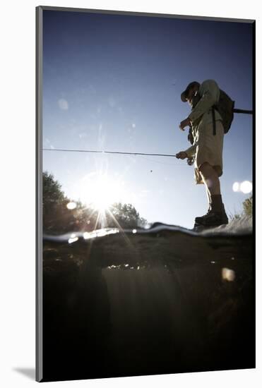 A Male Angler on the Weber River, Utah-Adam Barker-Mounted Photographic Print