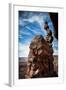 A Male Climber on the Third Pitch of Classic Tower Climb Ancient Art, Fisher Towers, Moab, Utah-Dan Holz-Framed Photographic Print