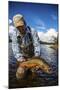 A Male Fly Fishing Guide Holds a Beautiful Male Brook Trout-Matt Jones-Mounted Photographic Print
