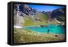 A Male Hiker in Ice Lake Basin, Colorado-Brad Beck-Framed Stretched Canvas