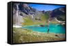 A Male Hiker in Ice Lake Basin, Colorado-Brad Beck-Framed Stretched Canvas