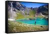 A Male Hiker in Ice Lake Basin, Colorado-Brad Beck-Framed Stretched Canvas