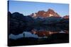 A Male Hiker Is Silhouetted in Garnet Lake Along the John Muir Trail in California-Brett Holman-Stretched Canvas