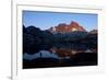 A Male Hiker Is Silhouetted in Garnet Lake Along the John Muir Trail in California-Brett Holman-Framed Photographic Print