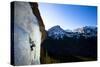 A Male Ice Climber Climbs over Easy (Wi3) in Hyalite Canyon in Montana-Ben Herndon-Stretched Canvas