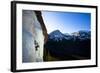 A Male Ice Climber Climbs over Easy (Wi3) in Hyalite Canyon in Montana-Ben Herndon-Framed Photographic Print