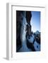 A Male Ice Climber Climbs the Scepter, a Hyalite Canyon Classic, During a Bluebird Day in Montana-Ben Herndon-Framed Photographic Print