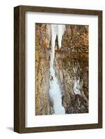 A Male Ice Climber on the First Pitch of Zenith Ice Route Near Banks Lake in Washington-Ben Herndon-Framed Photographic Print