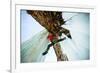 A Male Ice Climber Solos as He Stems Between Ice Columns at Banks Lake in Central Washington-Ben Herndon-Framed Photographic Print