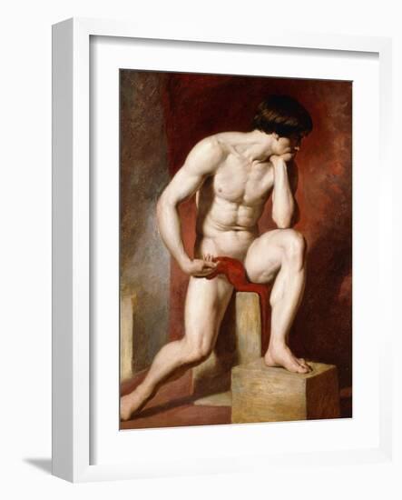 A Male Nude-William Etty-Framed Giclee Print