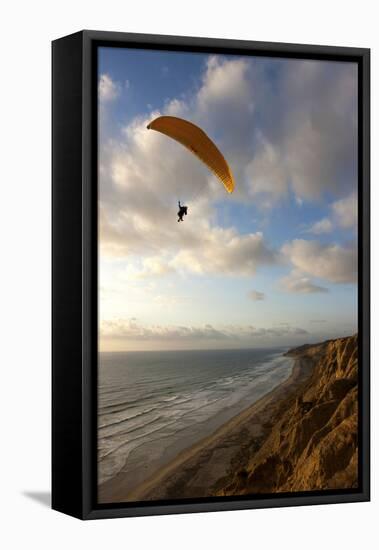 A Male Paraglider at the Torrey Pines Gliderport in San Diego, California-Brett Holman-Framed Stretched Canvas