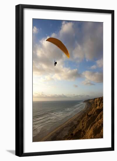 A Male Paraglider at the Torrey Pines Gliderport in San Diego, California-Brett Holman-Framed Photographic Print