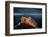 A Male Photographer Capturing a Sunrise Along the Rocky Mountain Front, Sawtooth Range, Montana-Steven Gnam-Framed Photographic Print