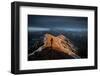 A Male Photographer Capturing a Sunrise Along the Rocky Mountain Front, Sawtooth Range, Montana-Steven Gnam-Framed Photographic Print