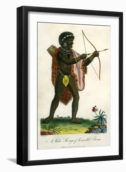 A Male Savage of Terra Del Fuego, 1795-J Chapman-Framed Giclee Print