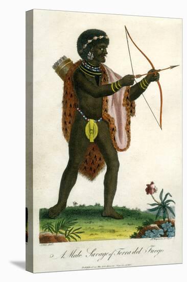 A Male Savage of Terra Del Fuego, 1795-J Chapman-Stretched Canvas