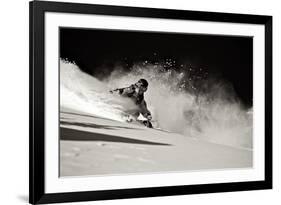 A Male Skier Travels Down the Slopes at Snowbird, Utah-Adam Barker-Framed Photographic Print