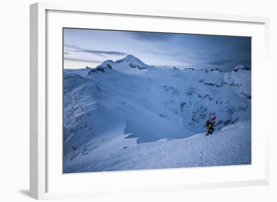 A Male Snowboarder in the Backcountry of North Cascades National Park, Washington-Steven Gnam-Framed Photographic Print