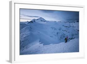 A Male Snowboarder in the Backcountry of North Cascades National Park, Washington-Steven Gnam-Framed Photographic Print