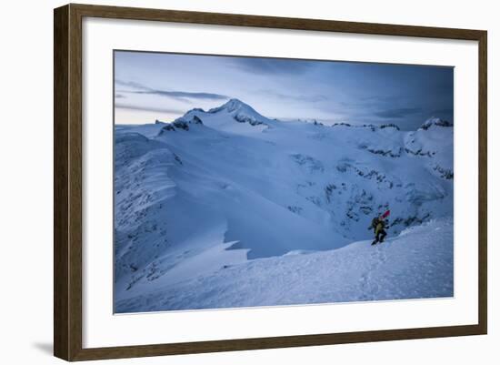 A Male Snowboarder in the Backcountry of North Cascades National Park, Washington-Steven Gnam-Framed Photographic Print