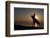 A Male Surfer Overlooks a Beach Break on a Remote Section of the Baja, California Mexico Coastline-Brett Holman-Framed Photographic Print