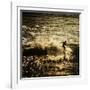 A Male Surfer Rides A Wave In The Pacific Ocean Off The Coast Of Santa Cruz This Image Tinted-Ron Koeberer-Framed Photographic Print