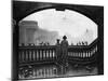 A Man and a Boy Feeding the Birds by Blackfriars Bridge, London, 1926-1927-null-Mounted Giclee Print