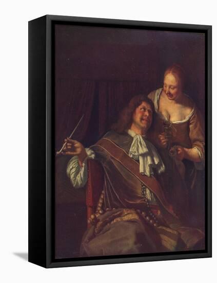 A Man and a Woman, 1907-Frans Van Mieris-Framed Stretched Canvas