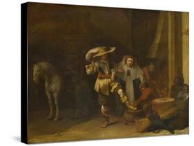 A Man and a Woman in a Stableyard, 1630s-Pieter Quast-Stretched Canvas