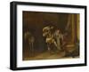 A Man and a Woman in a Stableyard, 1630s-Pieter Quast-Framed Giclee Print