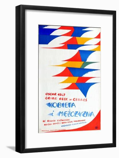 A Man and a Woman, Polish Movie Poster, 1966-null-Framed Art Print