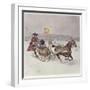 A Man and a Woman Riding a Horse-Drawn Sledge-Louis Vallet-Framed Giclee Print