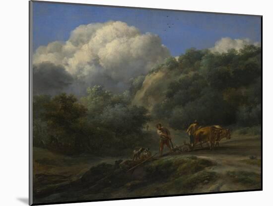 A Man and a Youth Ploughing with Oxen, C. 1650-Nicolaes Berchem-Mounted Giclee Print