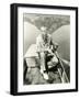 A Man and His Dachshund Go Rowing-null-Framed Photo