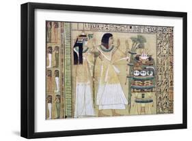 A man and his wife making offerings to Osiris, from the Egyptian Book of the Dead. Artist: Unknown-Unknown-Framed Giclee Print