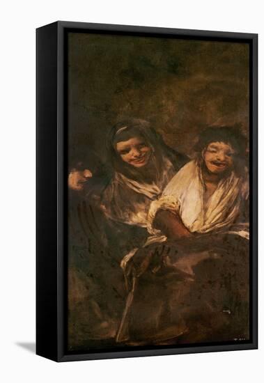 A Man and Two Women Laughing-Francisco de Goya-Framed Stretched Canvas