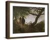 A Man and Woman Contemplating Moon-Caspar David Friedrich-Framed Giclee Print