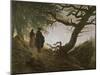 A Man and Woman Contemplating Moon-Caspar David Friedrich-Mounted Giclee Print