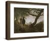 A Man and Woman Contemplating Moon-Caspar David Friedrich-Framed Giclee Print