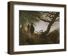 A Man and Woman Contemplating Moon-Caspar David Friedrich-Framed Giclee Print