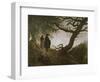 A Man and Woman Contemplating Moon-Caspar David Friedrich-Framed Giclee Print